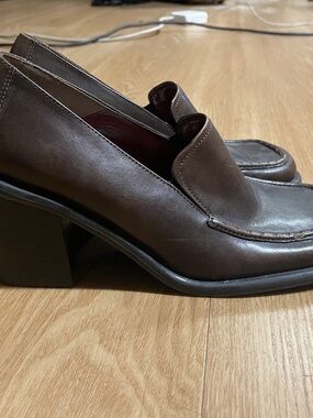 Vintage 90’s Nine West Brown Block Heel Loafers Size US 5 women
